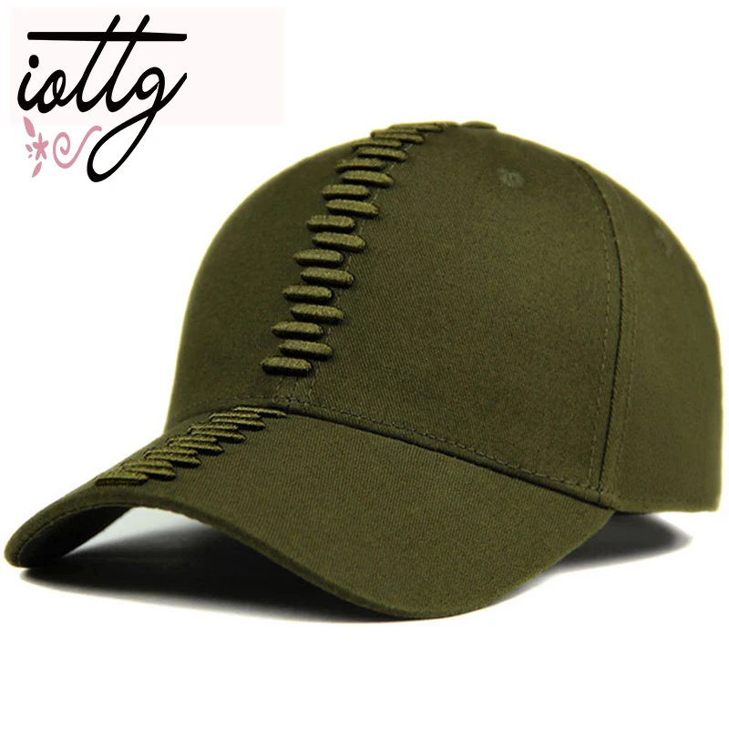 IOTTG 100% хлопок Бейсбол Кепки Для мужчин Для женщин бренд Snapback Шапки Bone Кепка с металлической буквой модные бейсболки Спорт на открытом