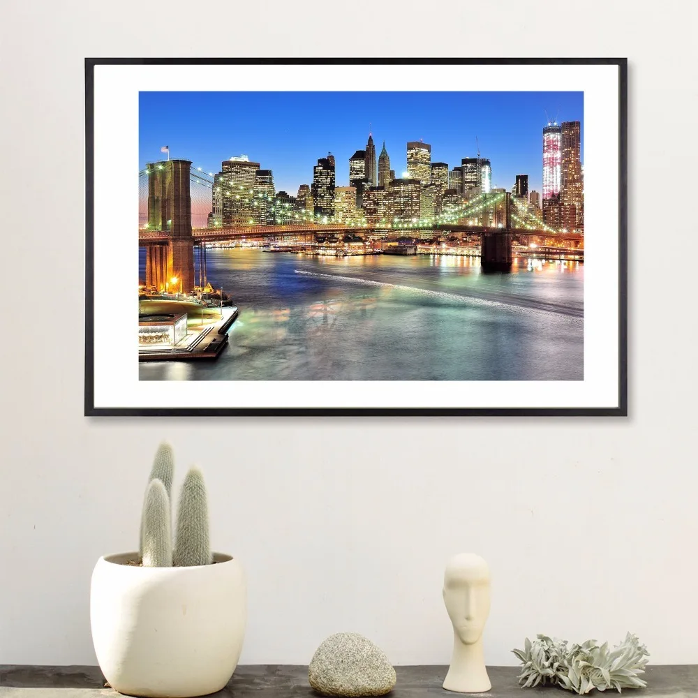 cheap New York City Night Quote Canvas Art Print Poster Wall Pictures For Bed Room Decoration Home Decor Picture No Frame