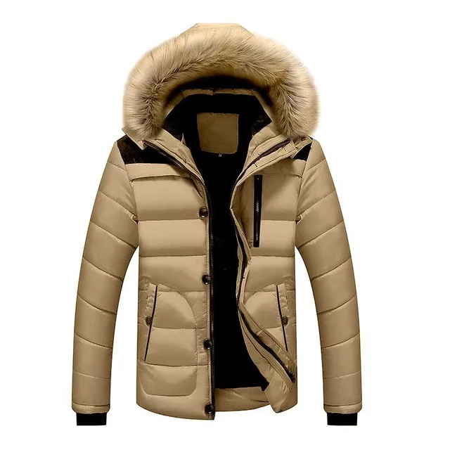 Брендовая Утепленная зимняя куртка, пальто для мужчин, большие размеры 4XL 5XL, Повседневная парка с меховым капюшоном, куртки casacos masculino, сохраняющая тепло-20 'C - Цвет: Хаки