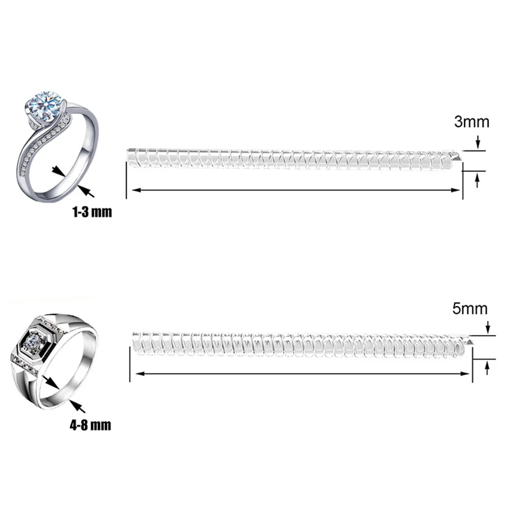 1 шт Tightener редуктор ювелирные Запчасти Защита Прозрачный весна веревка Растяжка для колец инструменты для изменения размера Винтаж спираль