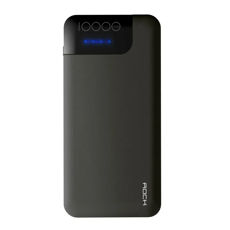 ROCK Quick Charge power Bank 10000mAh 5 V/9 V/12 V Smart QC 3,0 power bank с цифровым дисплеем TYPE C портативный внешний аккумулятор - Цвет: Серый