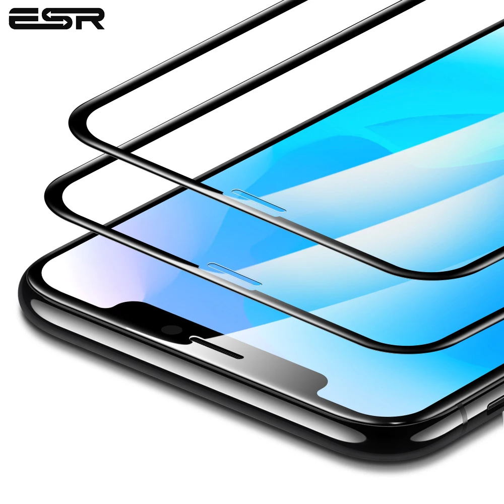 ESR 2pcs/lot Screen Protector for iPhone X XS XR XS Max 3D Full Coverage Screen Easy Install Clear Premium Tempered Glass Film