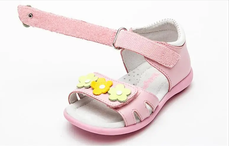1 пара детских ортопедических сандалий из натуральной кожи с милым цветком для девочек внутренняя часть 12,3-15,1 см Высококачественная детская обувь на мягкой подошве