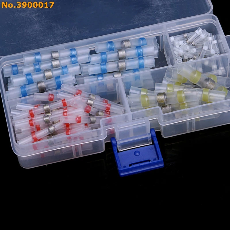 

100Pcs 26-10AWG Assorted Solder Sleeve Heat Shrink Splice Butt Wire + Box 2018 New