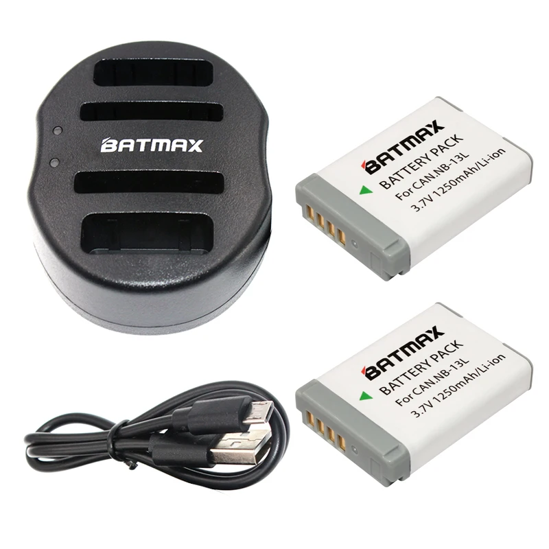 Аккумулятор NB-13L NB13L NB 13L + двойное зарядное устройство USB 2 шт. для Canon G5X G7X G9X Mark II SX720