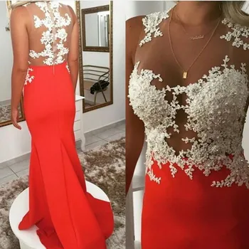 

Sexy See Through Lace Appliques Pearl Beading Tops Floor Length Formal Evening Dress for Wedding Party Custom Made