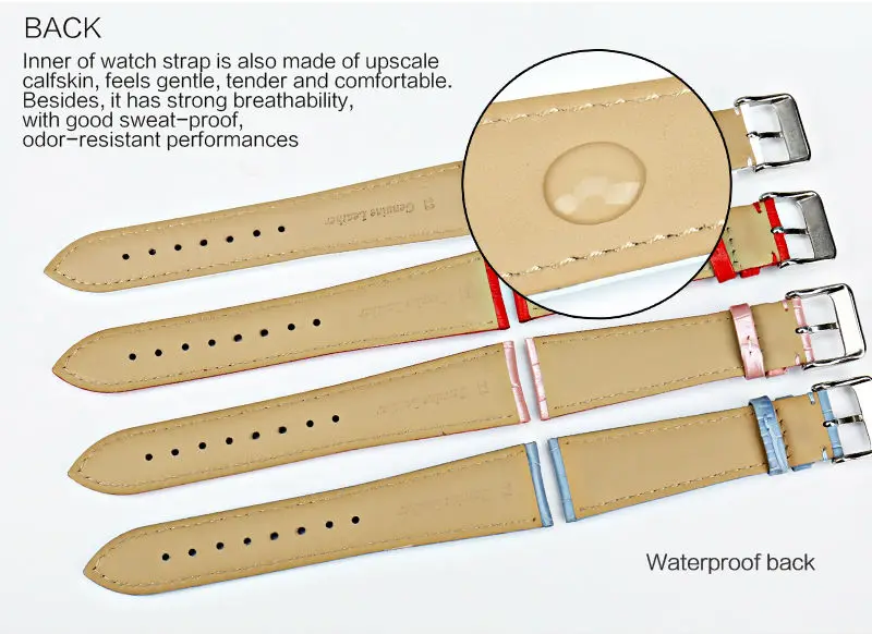 Maikes pulseira de relógio feminina, de couro