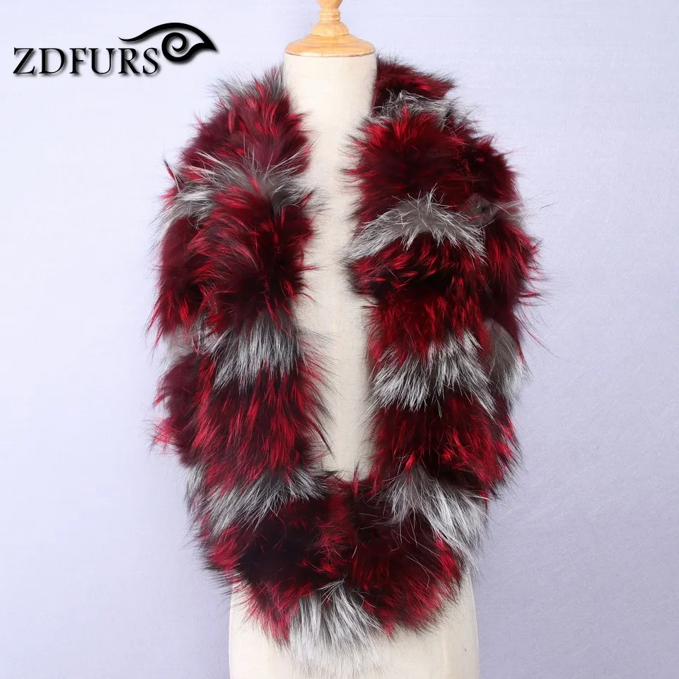 ZDFURS * 2017 зимние толстые женские шали и шарфы палантины из натурального Меха