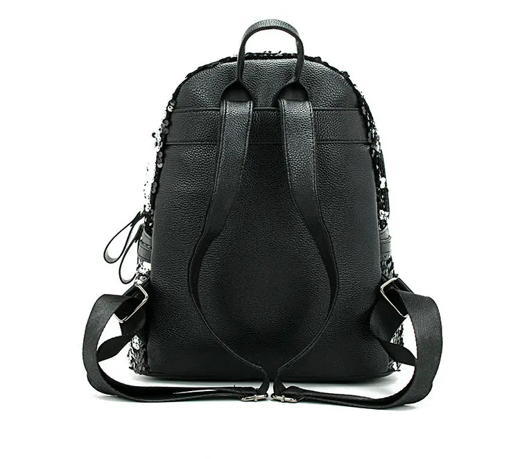 Rdywbu brillo lentejuelas perro parcheado mochila de moda de las mujeres de cuero de la PU bolsa de gran capacidad bolso de escuela mochila Mochilas B622