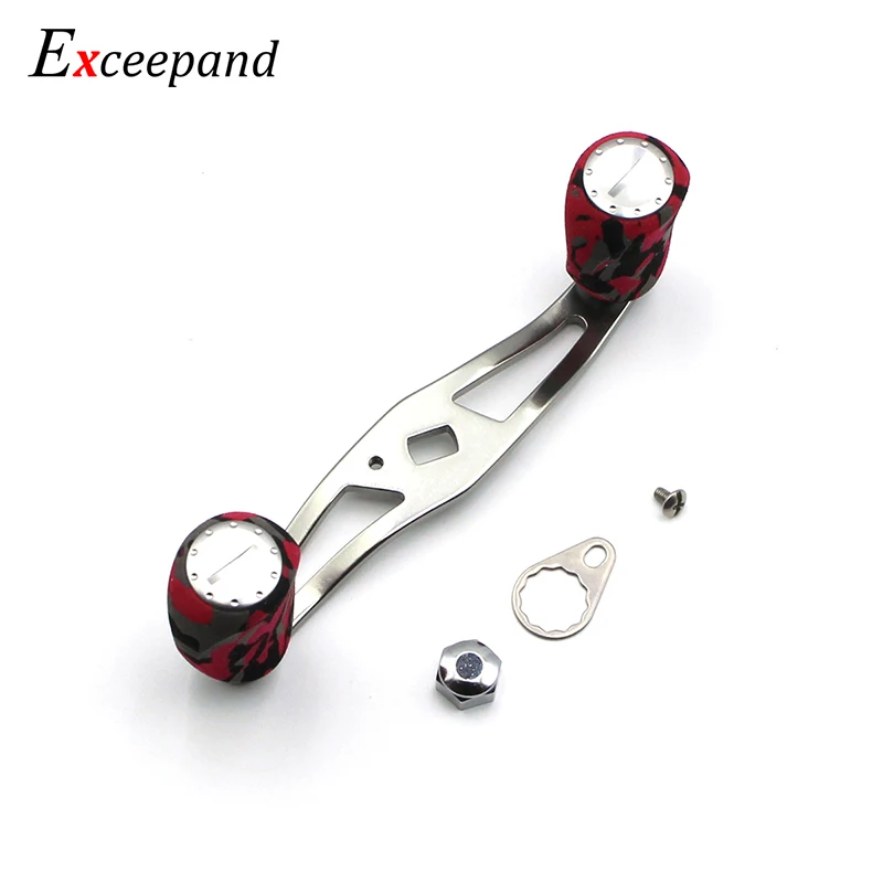 Exceepand Gunsmoke Handle Red CAMO Knobs Fishing Reel Handle for Abu Garcia Daiwa Baitcasting Reel