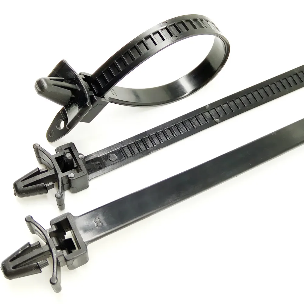 CNIKESIN 30PC Car Mount Wire Tie Clip Releasable Tie Wrap Cable Fixed Fasteners Clips Auot Cable