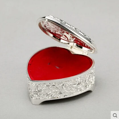 silver plated fashion Heart-shaped wedding decoration ring box jewelry boxes display holder Z011 | Дом и сад