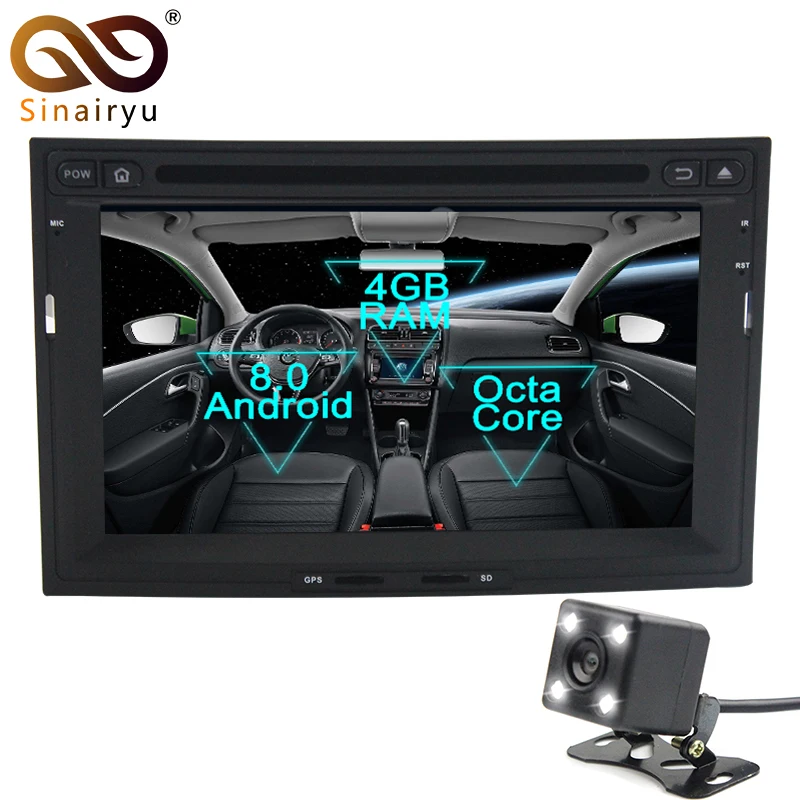 

Sinairyu 2 Din Android 8.0 Octa Core Car DVD Player for Peugeot 3008 3005 2010-2015 GPS Navi Multimedia Radio Stereo Head Unit