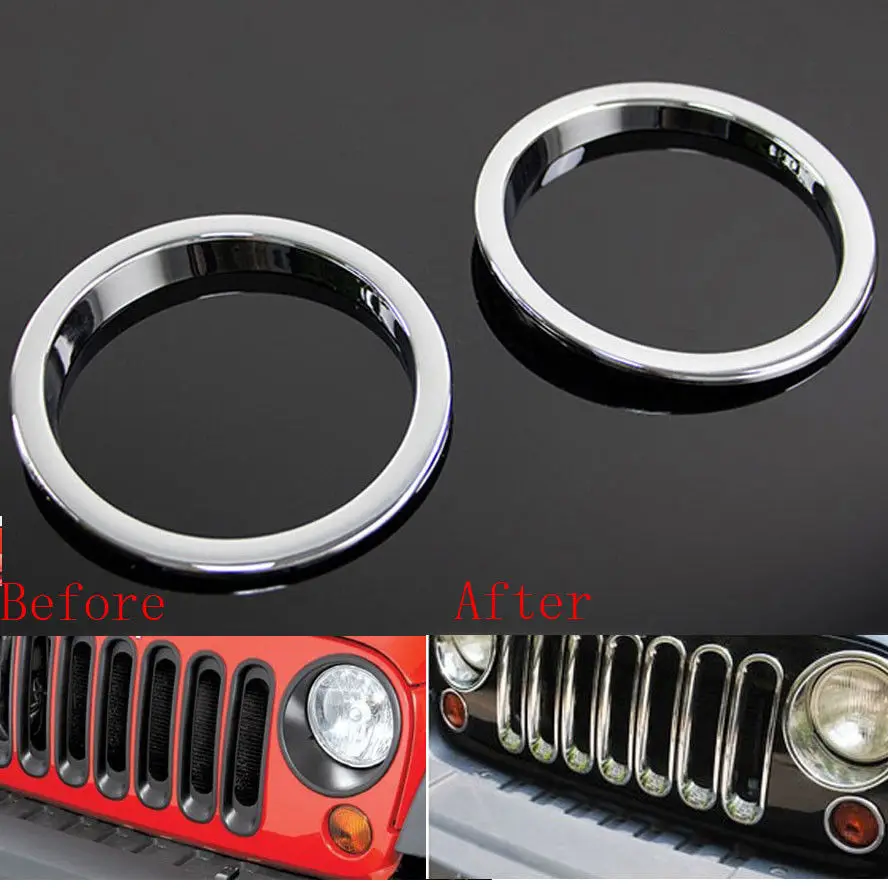 Chrome Abs Car Front Face Turn Signal Light Lamp Cover Ring Trim Fit For Jeep  Wrangler Jk 07-15 Car Styling Auto Accessories - Chromium Styling -  AliExpress