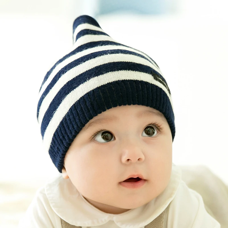 CieiK Newborn Photography Props Soft Baby Hat Warm Children Winter Cap Boys Girls beanie Infant Striped Muts Baby Accessories (1)