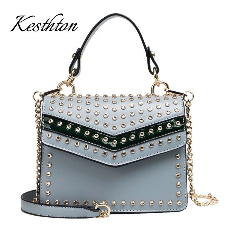 

Elegant Female Tote bag 2019 Fashion New High Quality PU Leather Women's Designer Handbag Diamond Chain Shoulder Messenger bags