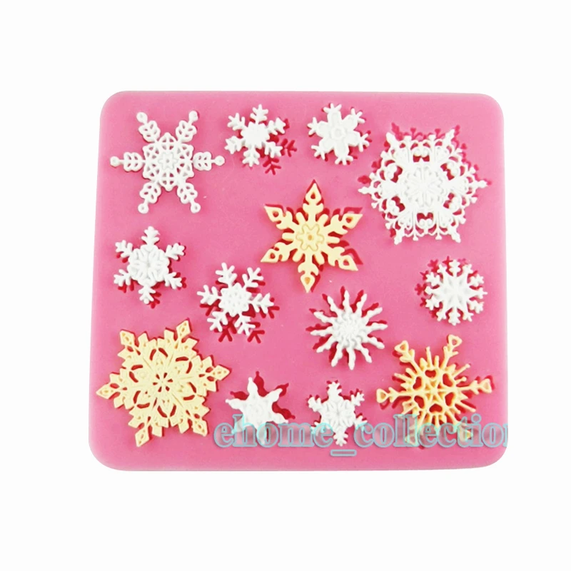 

1Pcs Various shapes of Snowflakes 3D silicone cake fondant chocolate sugarcraft decoration XMAS snow flake mold tools Wholesale!