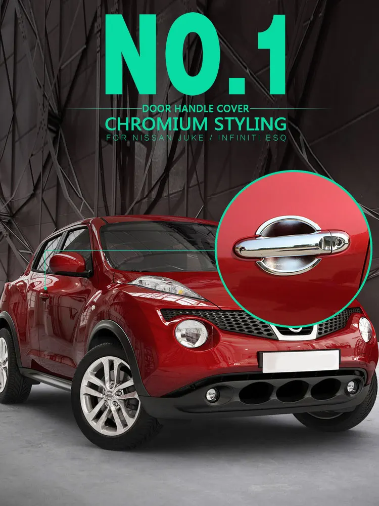 Car Door Handle Car Stickers For Nissan JUKE 2010-Luxurious Chrome Door Handle Covers Infiniti Esq 2011-2014 Accessories