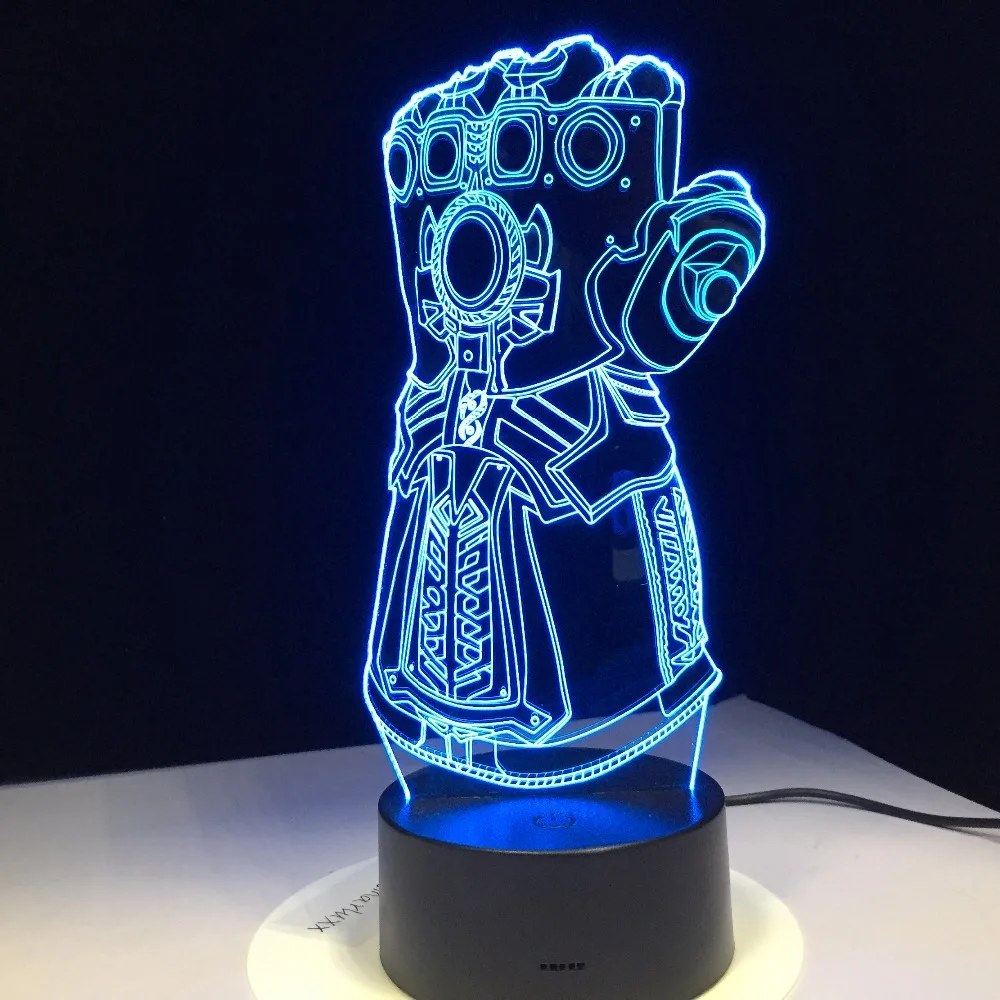  Thanos Infinity Gauntlet Avengers Infinity War Gloves 3D Night lights LED Changing 3D Novelty Light - 32913920038