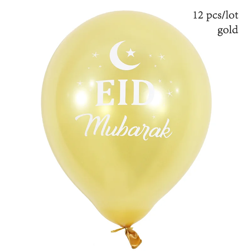 Eid Mubarak воздушные шары Happy Eid воздушные шары Happy Ramadan мусульманский фестиваль украшения исламский новогодний прозрачный конфетти воздушные шары - Цвет: gold