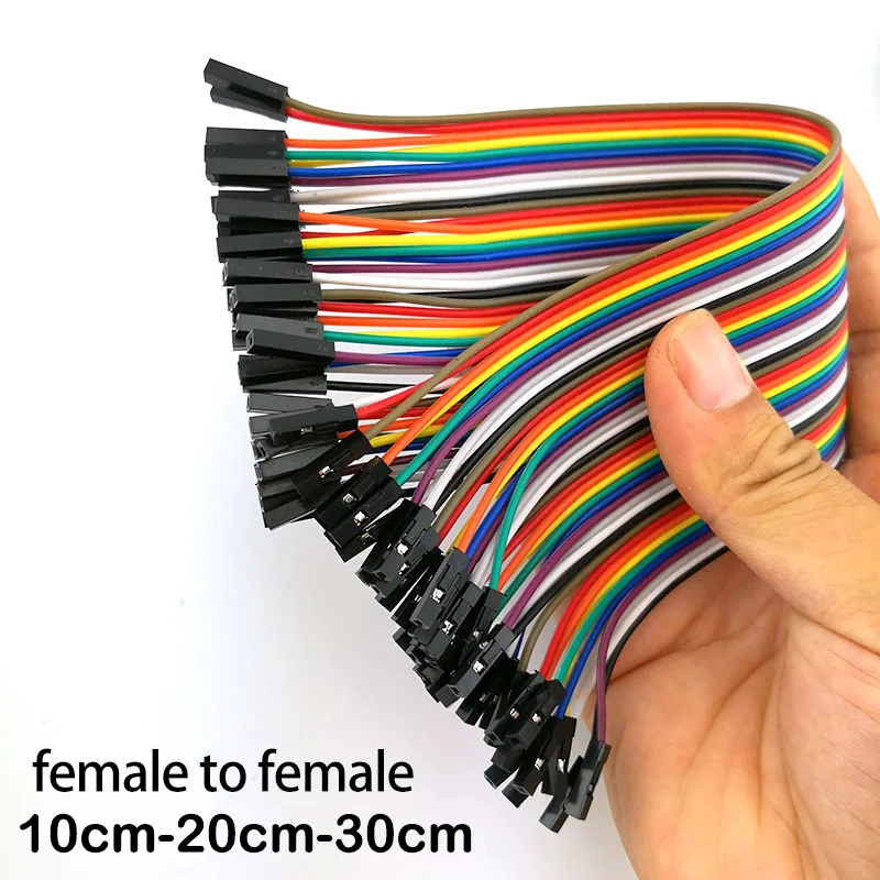 

Female to Female Breadboard Jumper Wire Cable 40pin Electric Wire Cable 10cm/20cm/30cm For Arduino DIY KIT