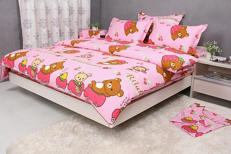 3 Шт. Rilakkuma Постельные Принадлежности Девушки Мультфильм Милые Простыни