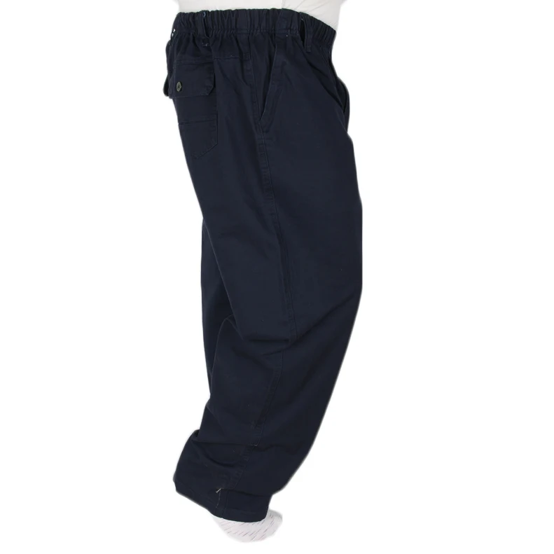 Новинка, модные хлопковые осенне-зимние штаны для пожилых людей с эластичной резинкой на талии, супер толстые широкие штаны для мужчин размера плюс 8XL