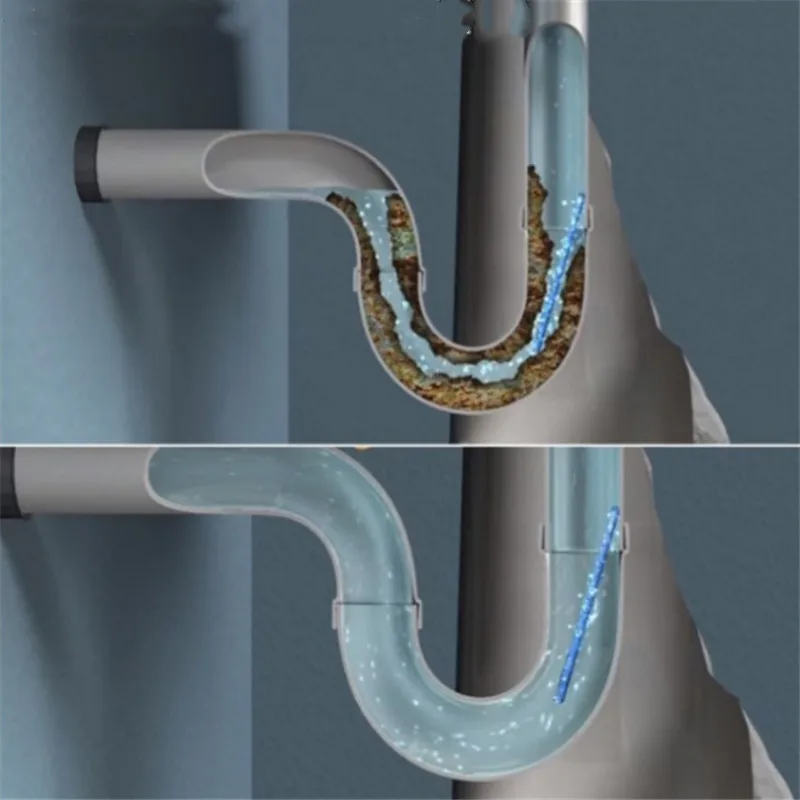 Домашний 12 шт./набор, кухонная труба для очистки сточных вод, чистящий стержень, дезодорант для ванной комнаты, ванной, дренажной канализационной чистящей стержень H733