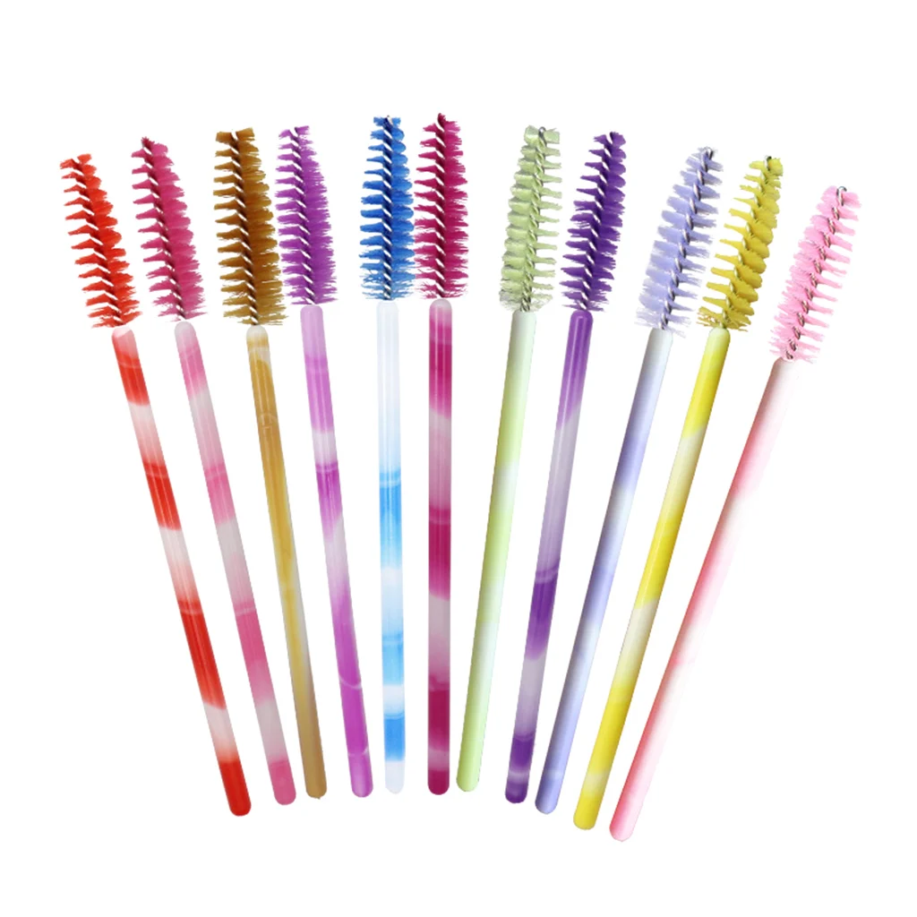 

100pcs Disposable Silicone Head Mascara Makeup Eyelash Brush Lash Extension Tool