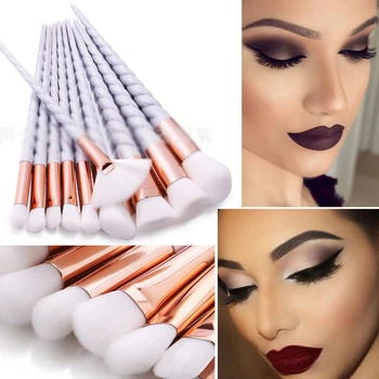 

Women's Fashion 10pcs set Professional Makeup Brushes Spiral Thread Eyebrow Eyeliner Lip Foundation Brushes Brush Tool Set