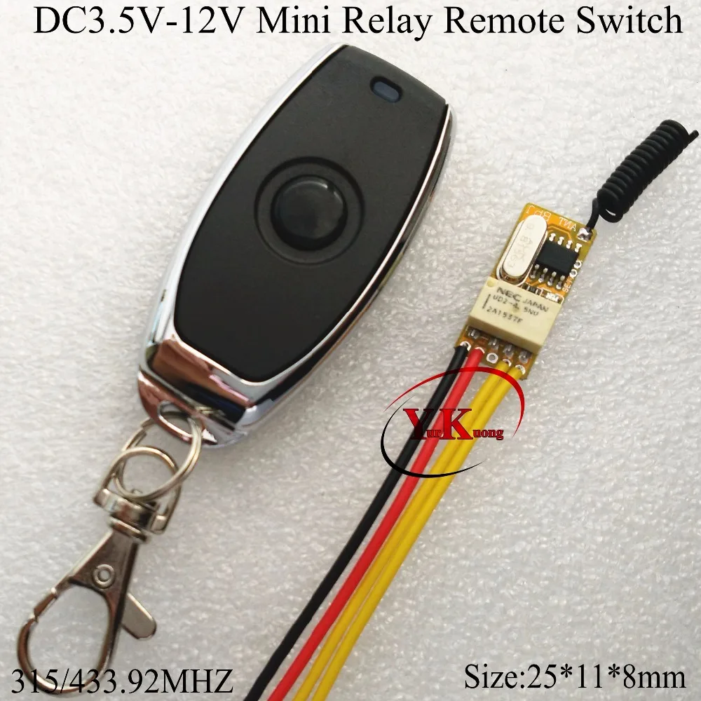 Push Button Remote Switch Mini Relay Wireless Control Switch Normally