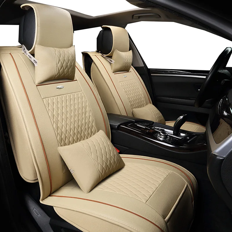 New PU Leather Auto Universal (front+back ) Car Seat Covers for Volkswagen vw passat b5 b6 b7 polo 4 5 6 7 golf tiguan styling car rear bumper protective decorative strips for vw polo tiguan golf 7 4 6 passat b6 b5 b7 touran t5 accessories car styling