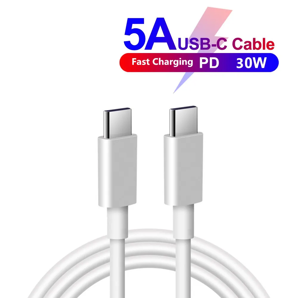 Usb кабель 5A передачи данных usb type c QC 3 0 быстрая зарядка 30 Вт PD 1 м для телефонов xiaomi