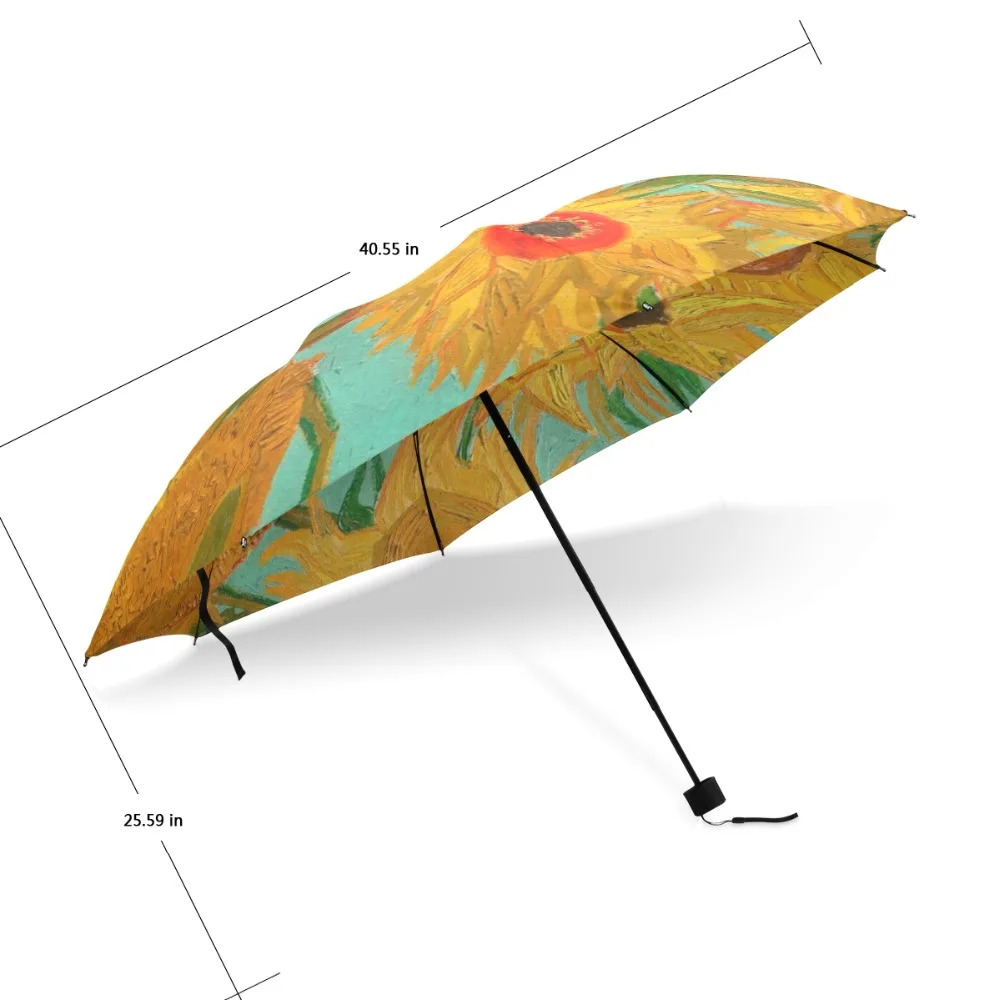 Ван Гог Подсолнухи Картина маслом солнце/дождь Женский Зонт Три складной полностью Автоматический ветрозащитный мужской зонт для покраски любовника