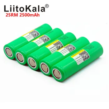 

NEW LiitoKala 25RM 100% Original 18650 2500mah battery INR18650 25R 20A Rechargeable battery