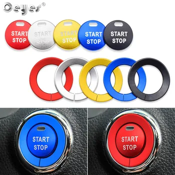 

Ceyes Auto Interior Accessories Car Styling Engine Start Stop Button Rings Covers With Hole Case For Nissan Qashqai J10 J11 Juke