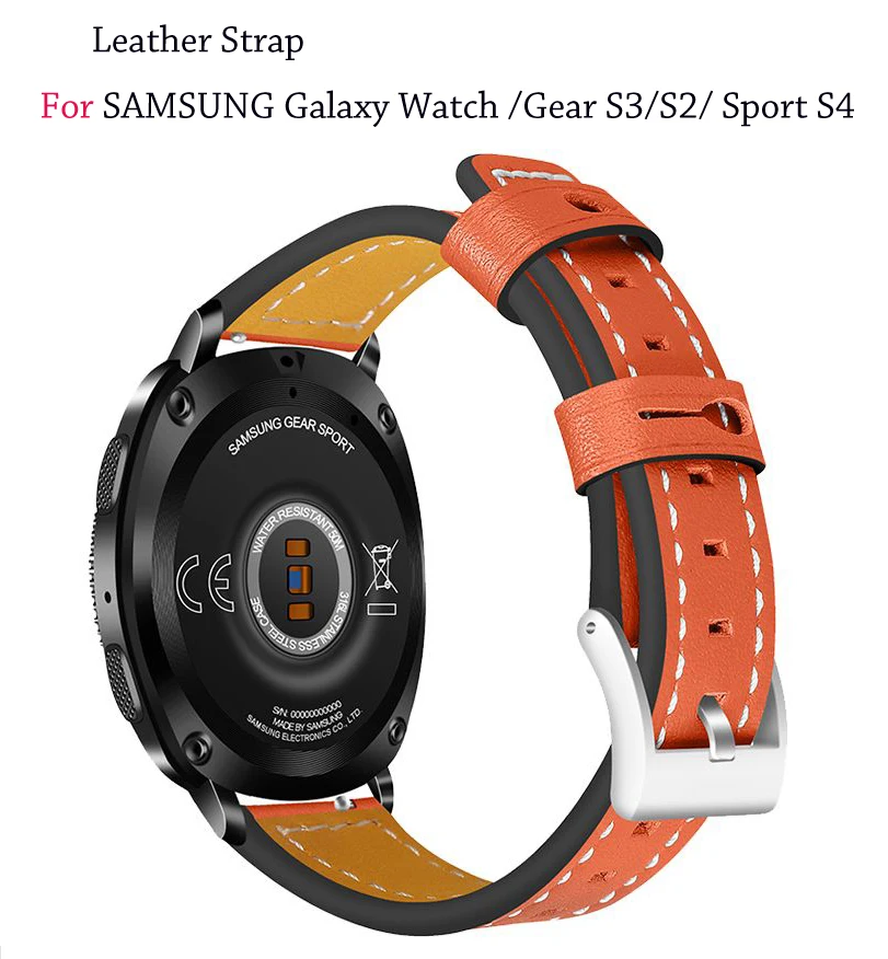 20 мм/22 мм кожаный ремешок для SAMSUNG Galaxy watch 46 мм 42 мм серии Sport S4/gear S2 classic gear S3 Смарт-часы ремешки для часов