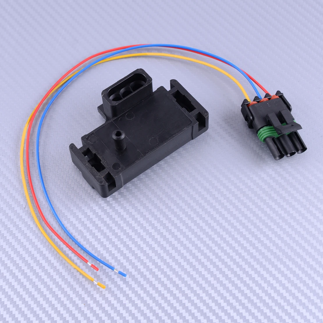 

Car 3 BAR Black Plastic Map Manifold Absolute Pressure Sensor Turbo Boost Wire Plug Pigtail 12223861 16040749 for Universal