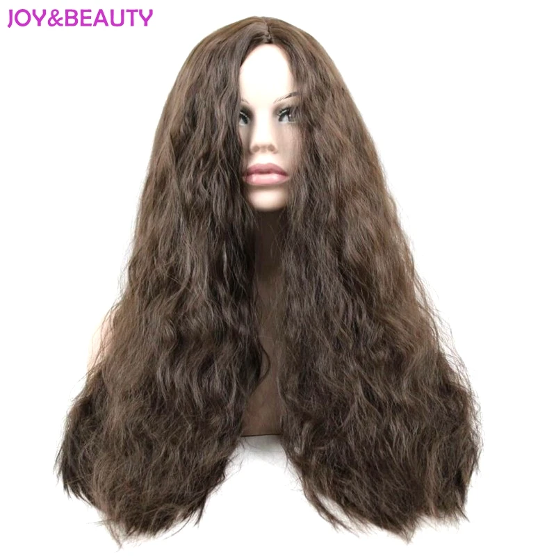 Радость и красоты волос 70 см темно-коричневый длинными вьющимися парик Синтетические волосы Для женщин костюм Искусственные парики