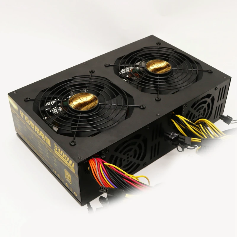 PC Asik امدادات الطاقة 3300 W الكمبيوتر أسيك حالة جهاز تعدين بيتكوين فونتي 80 الذهب PC PSU ل GPU تزوير فيديو بطاقات GTX 1080 980 RX470 480