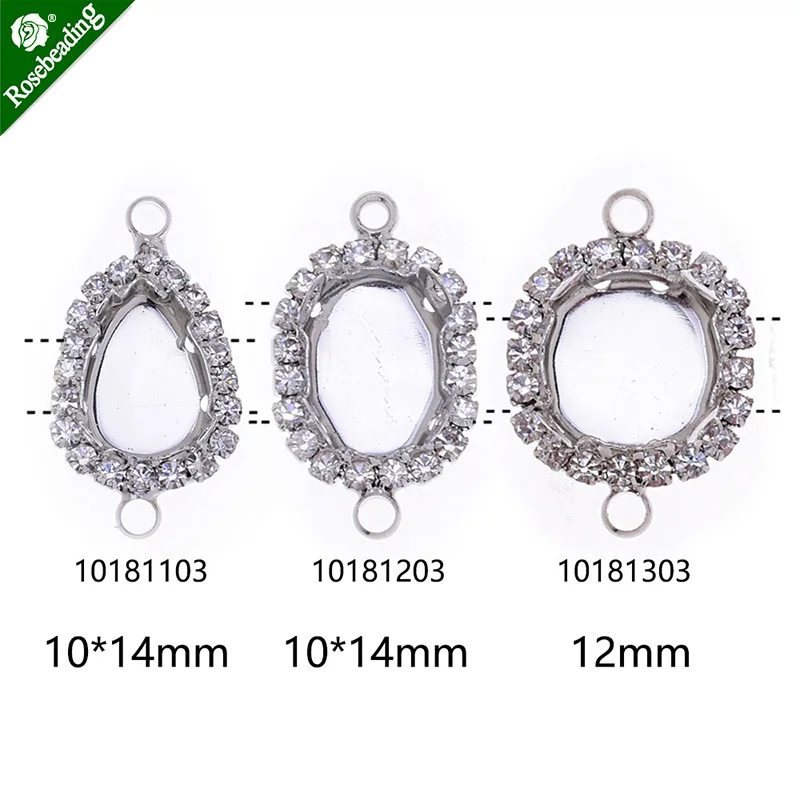 

Claw chain base with rhinestones Connector Tray Setting Blank Bezel Double Loop Hole Blank,sold 20pcs/lot