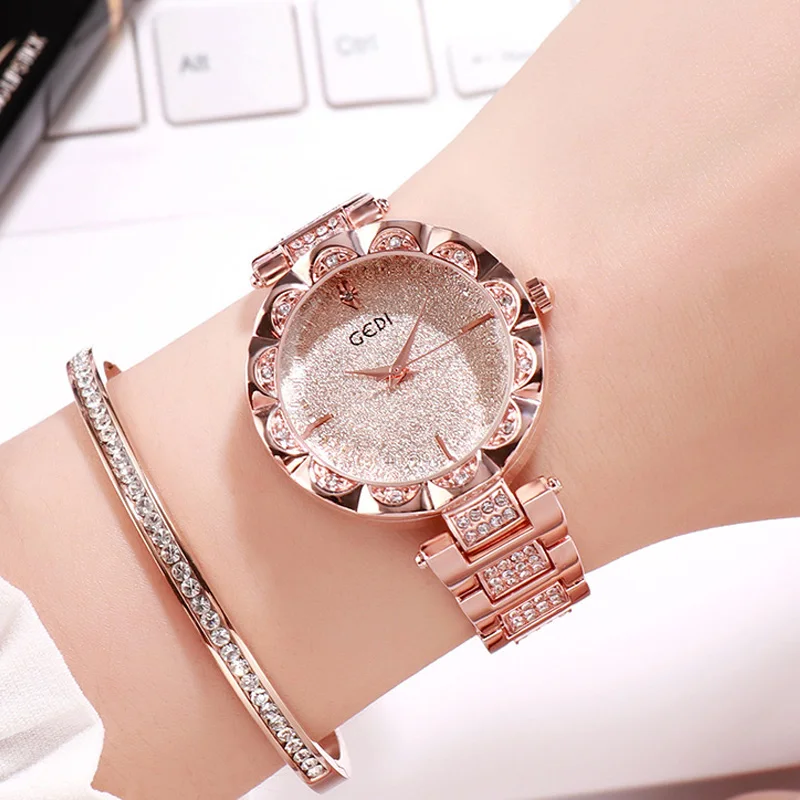 

2019 Shiny Quartz Lady's Watches Elegant Rose Gold Women Wrist Watch Brand Luxury Relogio Feminino Reloj Mujer Female Clock New