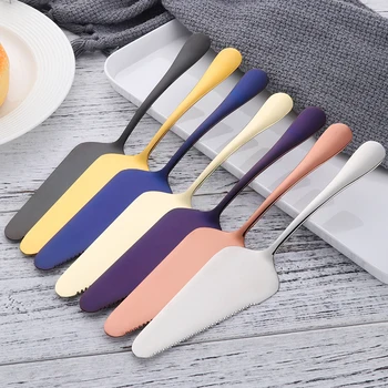 

2 Pcs Cake Shovel Colorful Stainless Steel Serrated Edge Cake Blade Cutter Pie Pizza Shovel Cake Spatula Baking Tool