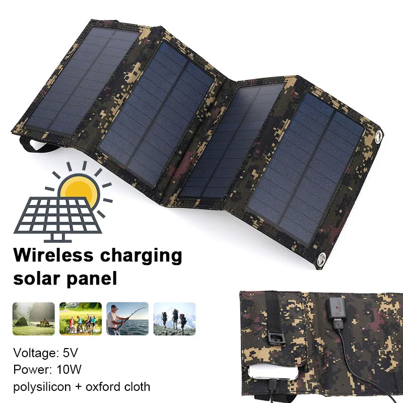 

NEW 10W Portable 5V Solar Panel Folding Foldable Waterproof Charger Mobile Power Bank for Phone Battery USB Port