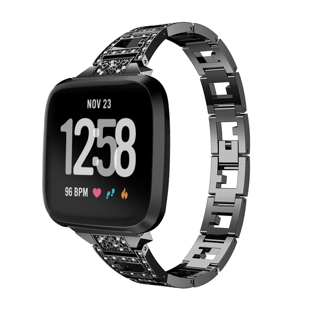 CARPRIE роскошный браслет из нержавеющей стали с кристаллами для Fitbit Versa Lite сменный ремешок для наручных часов браслеты Прямая поставка 3,21