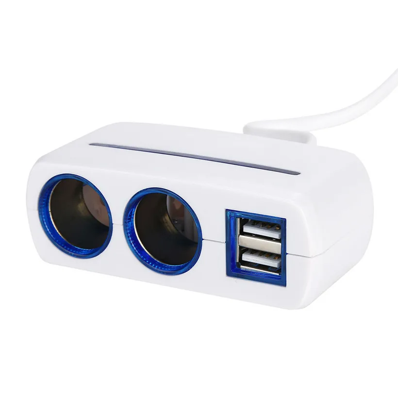 

CARPRIE 2 Way LED Car Cigarette Lighter Socket Auto Splitter Adapter Charger Dual USB 180312 drop shipping