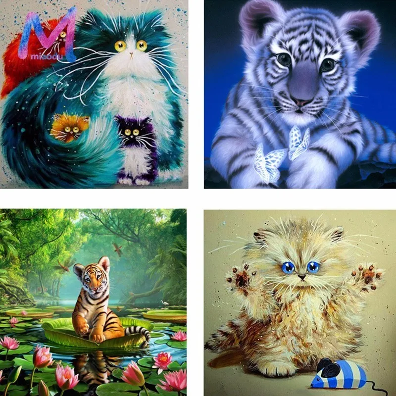 

MIAODU 23 Pattern 5D DIY Diamond Painting Cross Stitch Kit Diamond Embroidery Mosaic Pattern Flower Animal Landscape Picture