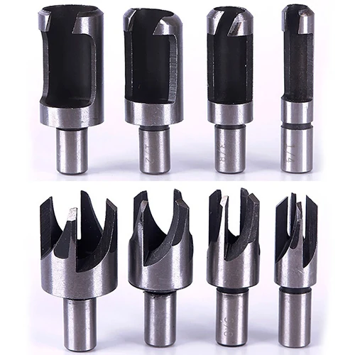 

8 Pcs/Set Carpentry Wood Plug Cutter Straight Tapered Cutting Tool Drill Bit