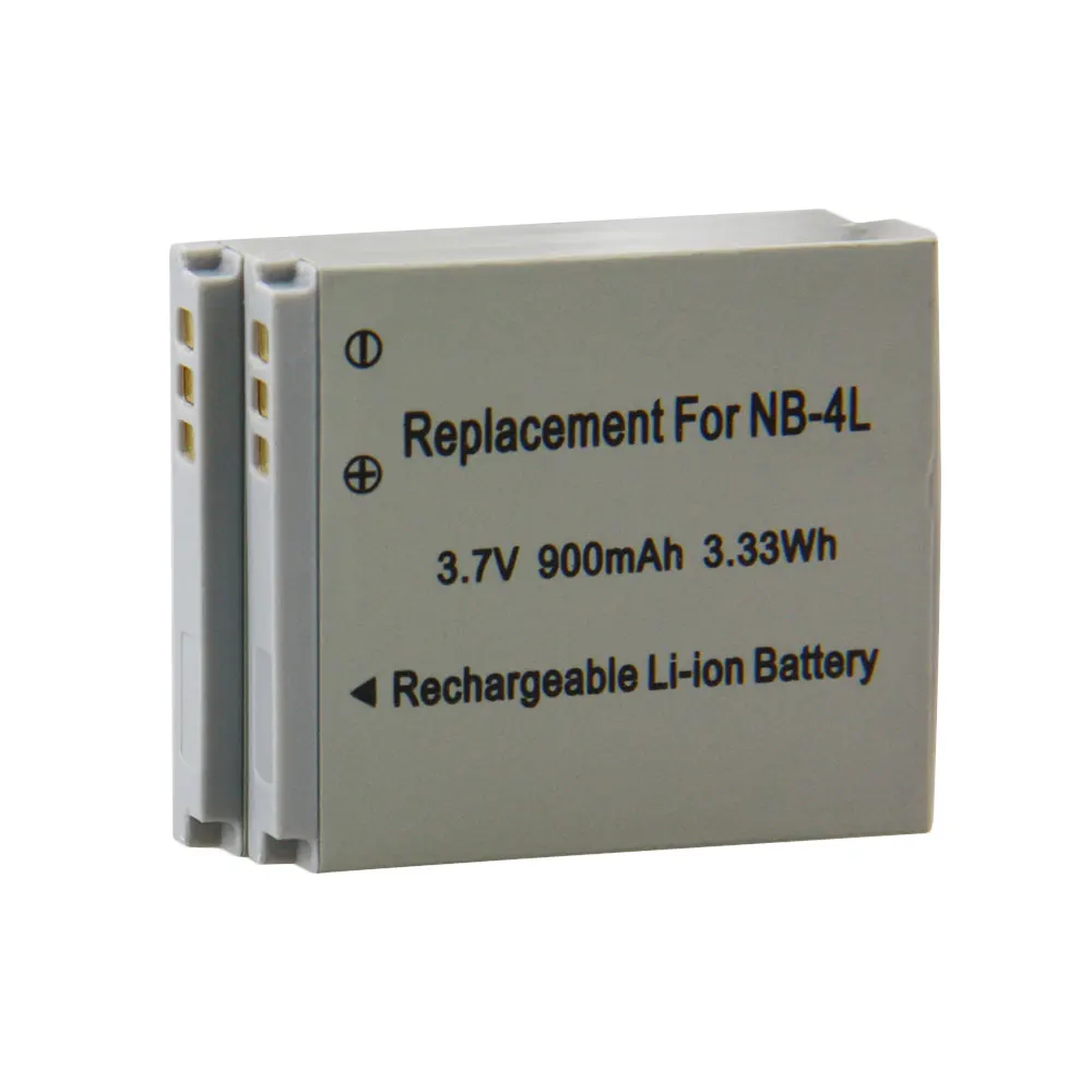 900mAh 2PCS/Set NB 4L NB 4L NB4L Camera Battery For Canon IXUS 50 55 60