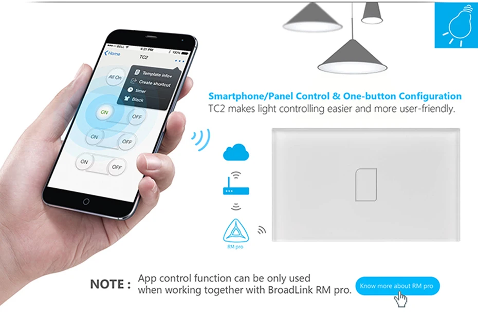 Broadlink TC2 US/AU Версия 1 2 3 банда WiFi домашняя Автоматизация умный светодиодный светильник с дистанционным управлением переключатель Сенсорная панель через RM Pro
